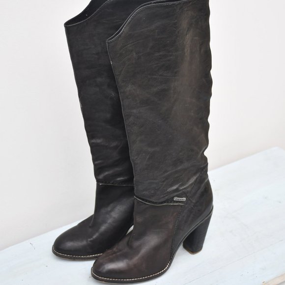 Diesel Dark Brown Heeled Boots - Picture 3 of 8